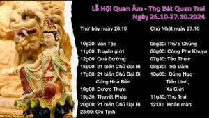 LHĐT – Lễ hội Quan Âm – Thọ Bát Quan Trai 26-27.10.2024